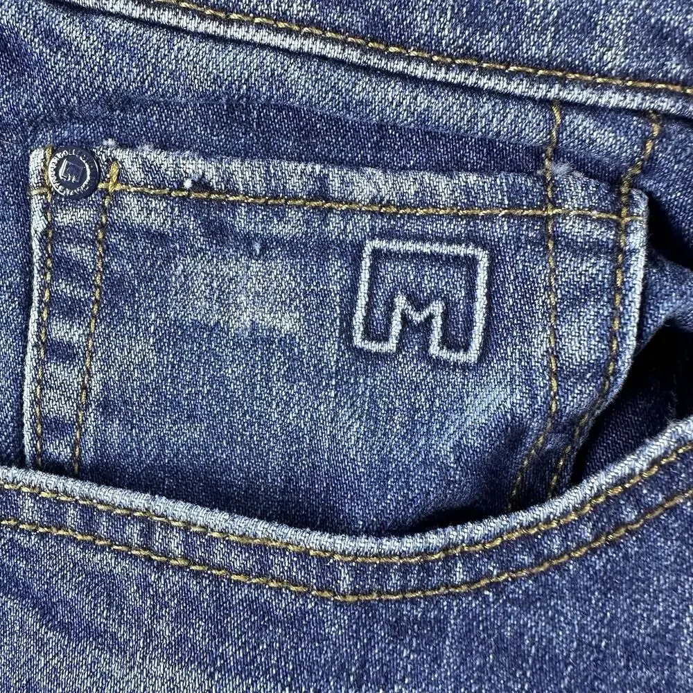 M Collection By Michael Strahan Jeans Mens Blue 30x30 Straight Fit Stretch‎